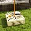 Outsunny 2-in-1 Outdoor Storage Box for Umbrella Base, Coffee End Table, Wooden Patio Umbrella Stand Table - 3 of 4