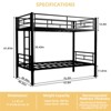 Bellemave Twin Over Twin Metal Bunk Bed for Kids, Sturdy Steel Frame with Ladder & Guardrails, Convertible Into 2 Beds, No Box Spring Needed - 2 of 4