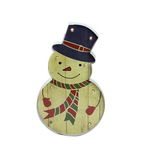 Ganz 20" Green LED Lighted Snowman Christmas Marquee Wall Decor - 1 of 1