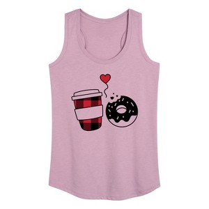 Women's - Instant Message - Coffee And Donut Graphic Racerback Tank - 1 of 4
