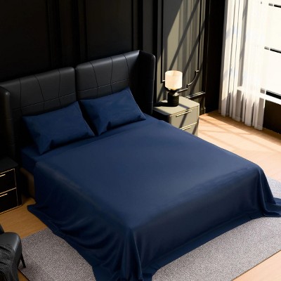 INFURNIC Bedding Sets King Premium Brushed Microfiber Bed Sheets Soft Fade and Shrinkage Resistant 4 Piece Set, Blue, 12.00"*10.00"*4.00"