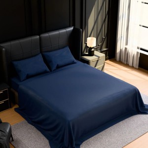 INFURNIC Bedding Sets King Premium Brushed Microfiber Bed Sheets Soft Fade and Shrinkage Resistant 4 Piece Set, Blue, 12.00"*10.00"*4.00" - 1 of 4