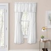 Ellis Intricate Brush Fringe Sewn on Inside Edge and Bottom 1.5" Rod Pocket Tailored Tier White - 2 of 4