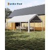 12x20 Ft Portable Garage, with 200G Side Walls, Front and Rear Doors, Heavy Duty Waterproof Tarp, Storage for Boats, Trucks, and Suvs - 4 of 4