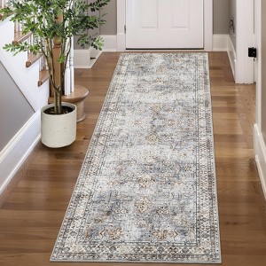 Washable Modern Stripe Area Rugs Contemporary Indoor Lightweight Low Pile Non Slip Carpet For Living Room Bedroom Soft Easy Care Floor Mat Home Decor - 1 of 4