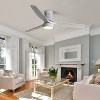 TOBILI 52 Inch 18W LED Ceiling Fan With Dimmable 6 Speed Silver 3 Solid Wood Blade For Living Room - 3 of 4