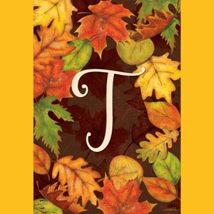 Briarwood Lane Fall Garden Flag 18x12.5 For Outdoor Fall Leaves Monogram Letter T Garden Flag Flag For Fall Garden Flag Flags For Outside - 1 of 4