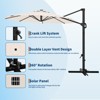 10FT Cantilever Umbrella w/ Solar Lights, 360° Rotation & Tilt, Easy Crank, UV Protection for Pool, Deck, Backyard - 2 of 4