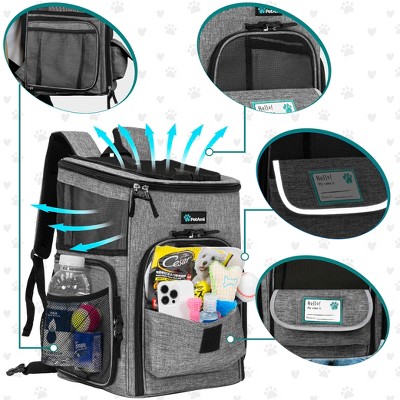 Heather Gray Medium Soft Sided Airline Approved Pet Backpack