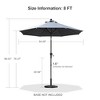 PURPLE LEAF Patio Umbrella Outdoor Table Umbrella Aluminum Frame Market Umbrella Sun Umbrella with 8 Sturdy Ribs - 3 of 4