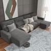 LACOO Linen Upholstered U-Shaped Sofa with Sectional Ottoman - 3 of 4