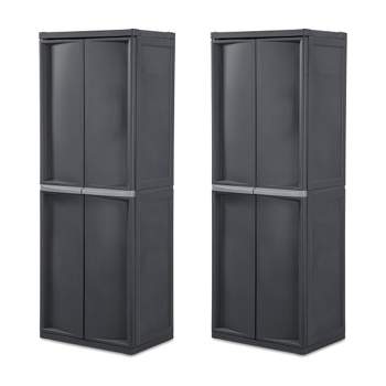 Sterilite Adjustable 4-Shelf Storage Cabinet With Doors