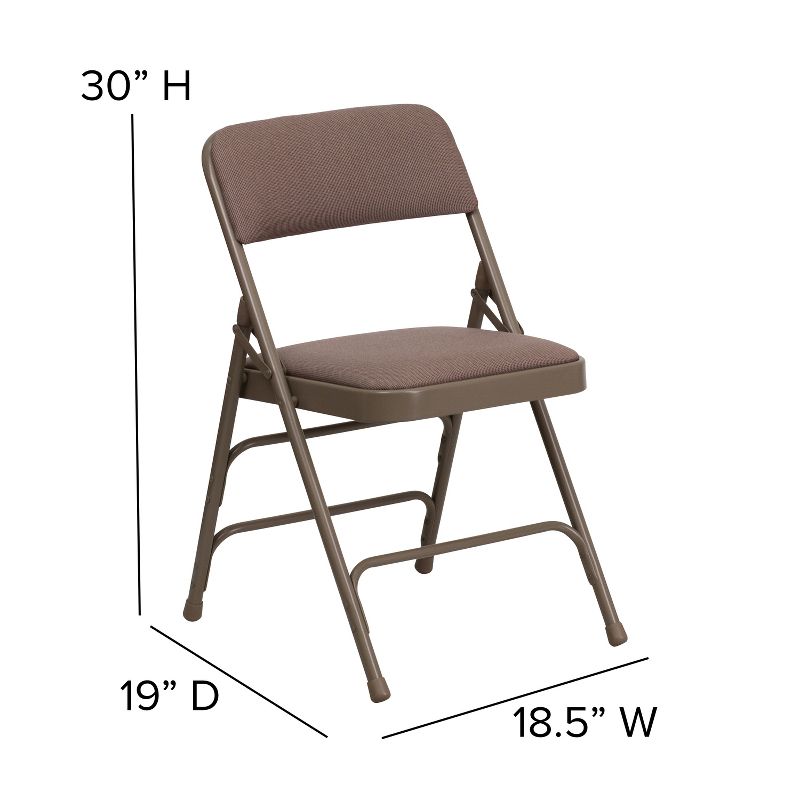 Flash Furniture 4 Pack HERCULES Series Curved Triple Braced & Double Hinged Upholstered Metal Folding Chair, 3 of 7