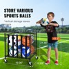 VEVOR Rolling Sports Ball Storage Cart, Lockable Basketball Cage with Elastic Straps, Sport Equipment Holder Organizer for Indoor Outdoor - 3 of 4