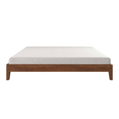 Natural Pine Queen Platform Bed with Slats and Drawer