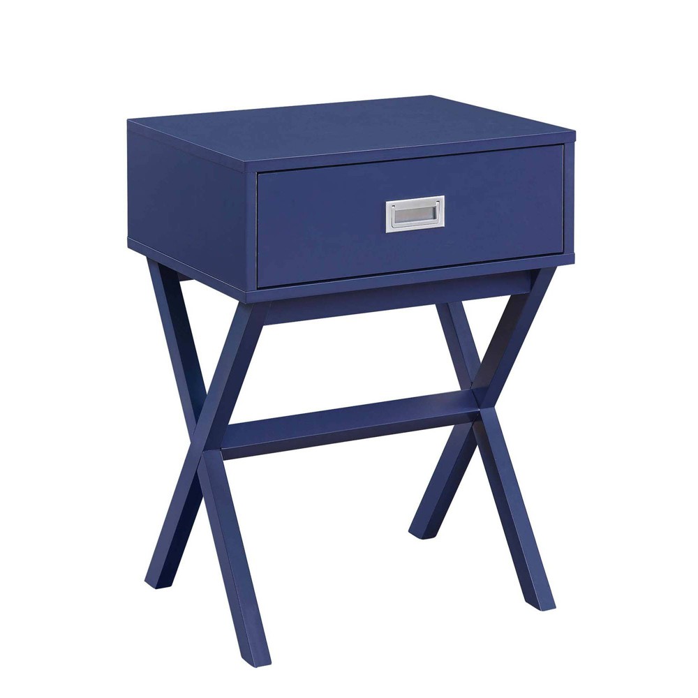 Photos - Coffee Table Designs2Go Landon 1 Drawer End Table Cobalt Blue - Breighton Home