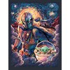 Men's Star Wars The Mandalorian Starry Night Best Friend Portrait T-Shirt - 2 of 4