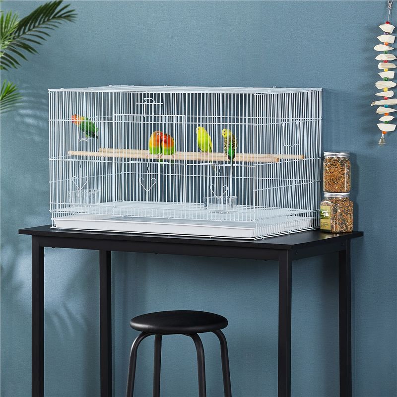 Yaheetech 30" Bird Cage Flight Cage with Slide-Out Tray and Wood Perches, 2 of 7
