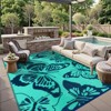 Lahome Monarch Butterfly Outdoor Plastic Straw Rug-Waterproof Reversible Mat for Patio, Backyard, Camping, RV Awning - 2 of 4