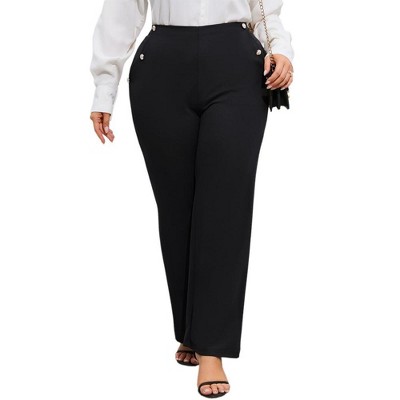 Plus Size Dress Pants For Women Stretch Pull On Flare Pants Pockets Dressy  Business Casual Work Pants : Target