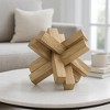 Mango Wood Geometric Decorative Object - 6" Brown Accent Sculpture for Home, Office, Bedroom, or Living Room Decor - 3 of 4