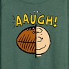 Women's - Peanuts - C Brown Half Football Head Lightweight French Terry Wide Neck Long Sleeve Shirt - 2 of 4