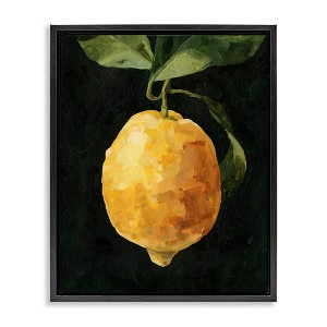 Stupell Industries Abstract Lemon on Vine Floating Frame Canvas Art, Black, 25" x 31" - 1 of 4