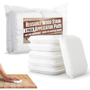 Impresa [6 Pack] Wood Stain Applicator Pads - 4" x 3.25" x .75" Reusable Applicator - Stain Pads Set - 1 of 4