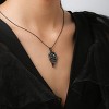 Gothic Couple Necklace Set - Skeleton Heart Pendant (Punk Matching Jewelry for Him & Her) - 2 of 4