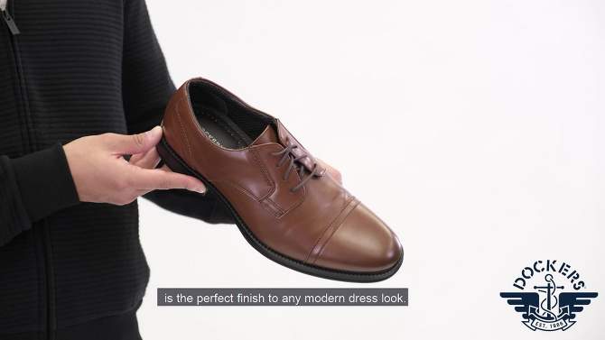 Dockers Mens Garfield Dress Cap Toe Oxford Shoe - Wide Widths Available, 2 of 10, play video