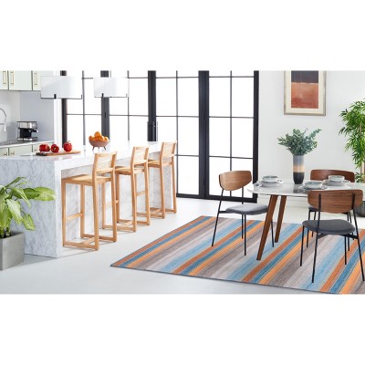 Coastal Charm Handwoven Gray Wool & Cotton 3'x5' Area Rug