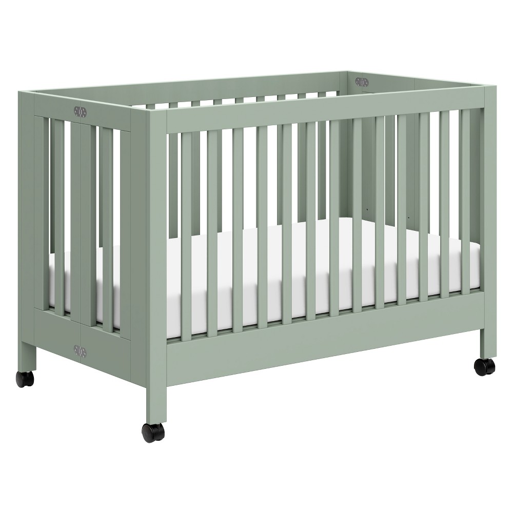 Photos - Cot Babyletto Maki Full-Size Folding Crib with Toddler Rail - Light Sage