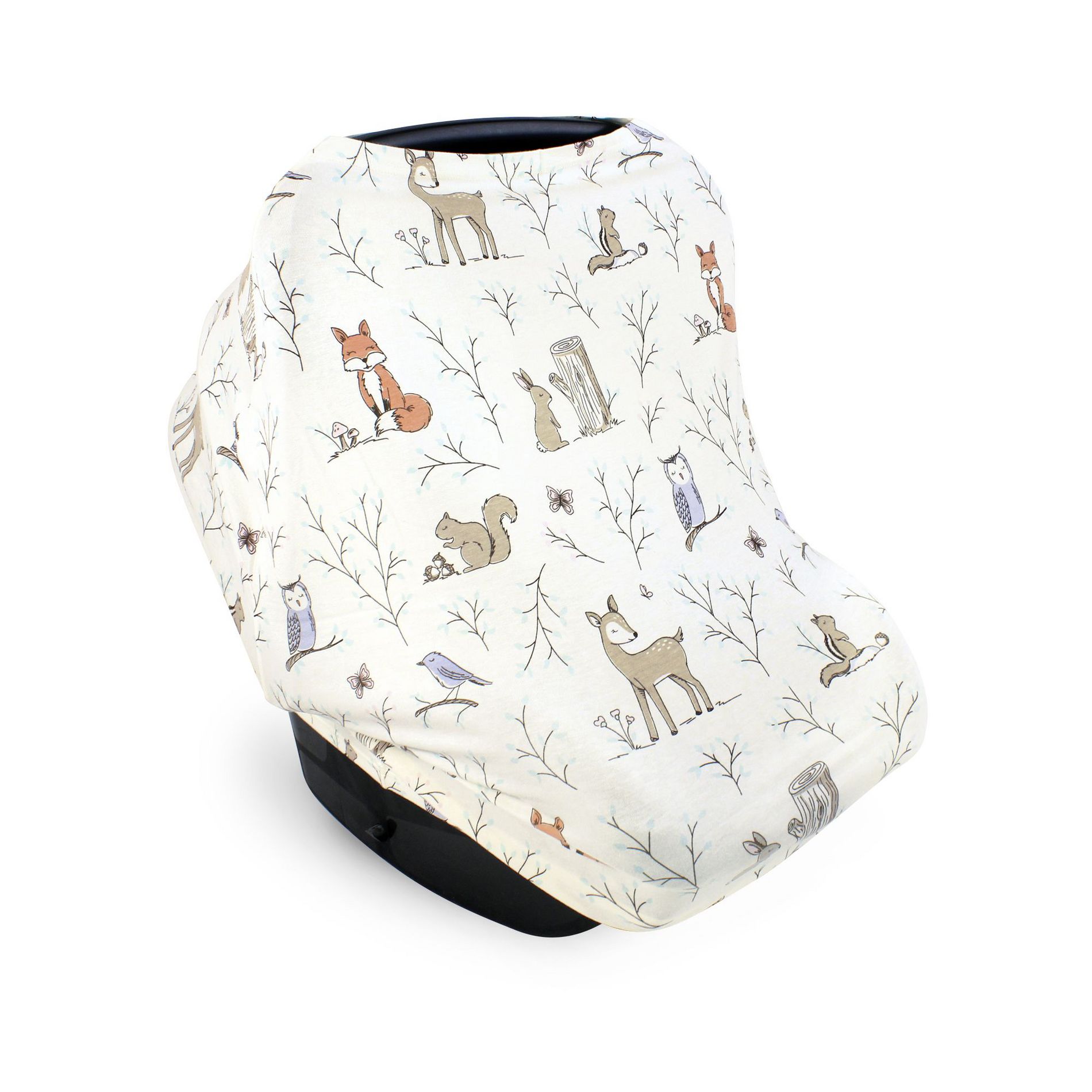 Hudson Baby Girls Multi-use Car Seat Canopy, Enchanted Forest, One Size