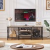 VECELO TV Stand for TVs Up to 80" with Power Outlets, Media Console TV Table for Living Room, Bedroom, Brown/Gray - 4 of 4