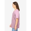 Woman Within Plus Size Elbow Sleeve V-Neck Baseball Tee - 4 of 4