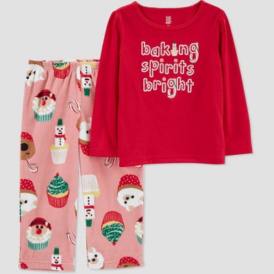 Carter's Just One You® Toddler Girls' 2pc Christmas Cupcakes Pajama Set - Pink