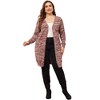 Agnes Orinda Women's Plus Size Contrast Color Open Front Long Sleeve with Pockets Cardigans - 3 of 4