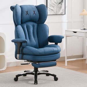 Efomao Big and Tall Office Chair with Footrest - High Back Computer Chair with Adjustable Armrests, Wide Seat Executive Desk Chair, Blue - 1 of 4