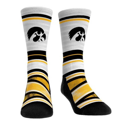 NCAA Iowa Hawkeyes Adult Long Distance Crew Socks - L/XL