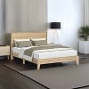 Galano Payne Luxe Platform Bed with Headboard in Oslo Oak, Black Oak, Concrete Gray, Dusty Gray Oak, Knotty Oak, Amber Walnut - 3 of 4
