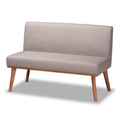 Odessa Mid-Century Modern Grey and Walnut 2-Piece Dining Nook Set