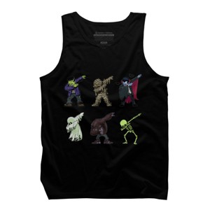 Men's Design By Humans Dabbing Halloween Creatures Skeleton Zombie Dab By vomaria Tank Top - 1 of 4