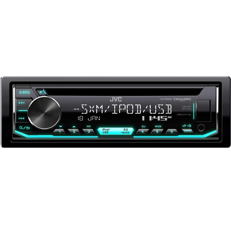 JVC KD-R690S CD Receiver featuring Front USB / AUX Input / Pandora / Sirius XM Ready / Variable Illumination with 2 Pairs S-S65 Type S 6.5" Coax, 5 of 10