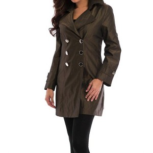 Women's Metallic Double Breasted Rain Jacket - ANGEL - 1 of 4