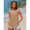 EXLURA Womens Summer Sleeveless Scoop Neck Knit Sweater Vest Crochet Hollow Out Tank Tops - 2 of 4