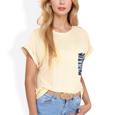 Anna-Kaci Women's Short Sleeve Peasant Top with Embroidered Shoulder Details and Tie Neck