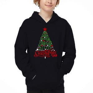 LA Pop Art Have Yourself a Merry Little Christmas - Boy's Word Art Hooded Sweatshirt - 1 of 4