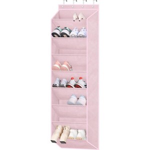 Space-Saving Over-The-Door Organizer with Deep Pockets - Narrow Profile Hanging Rack Stores Boots & Shoes in Minimal Closet Space - 1 of 4