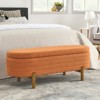 FONTOI Oval Storage Ottoman, Ottoman Foot Stools, Storage Bench for Living Room Bedroom, Orange, 17.72"*16.34"*46.06" - 2 of 4