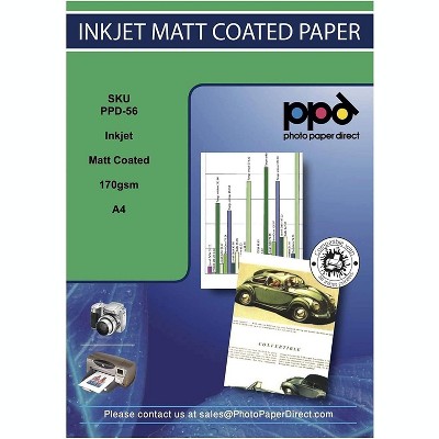 PPD Matte Photo Paper 8.5x11 100 sheets 180 gsm for Inkjet Printers